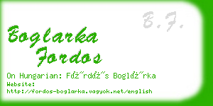 boglarka fordos business card
